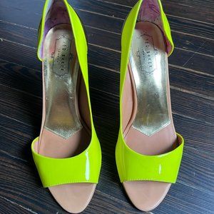 Ted Baker Neon Yellow with Gold Plated Heel